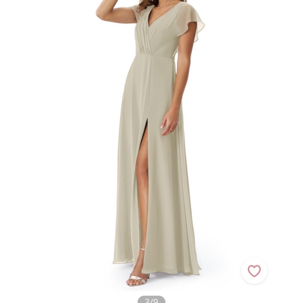 Azazie Rylee Taupe bridesmaid dress NWT